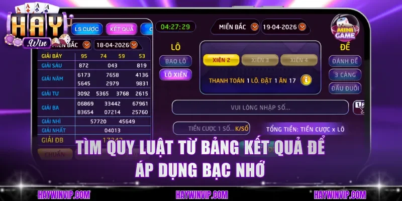 Tìm quy luật từ bảng kết quả để áp dụng bạc nhớ
